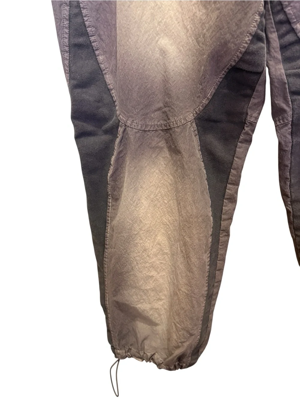 Diesel Italy P Glinder Runway Grey Cotton Panel Streetwear Cinch Cord Pants sz M